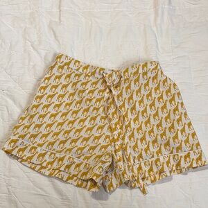 Isaac Mizrahi Sleep Yellow Patterned Giraffe Shorts